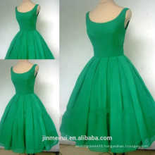 Real sample a 1950's style emerald green boat neck short cocktail dress prom dress short w17